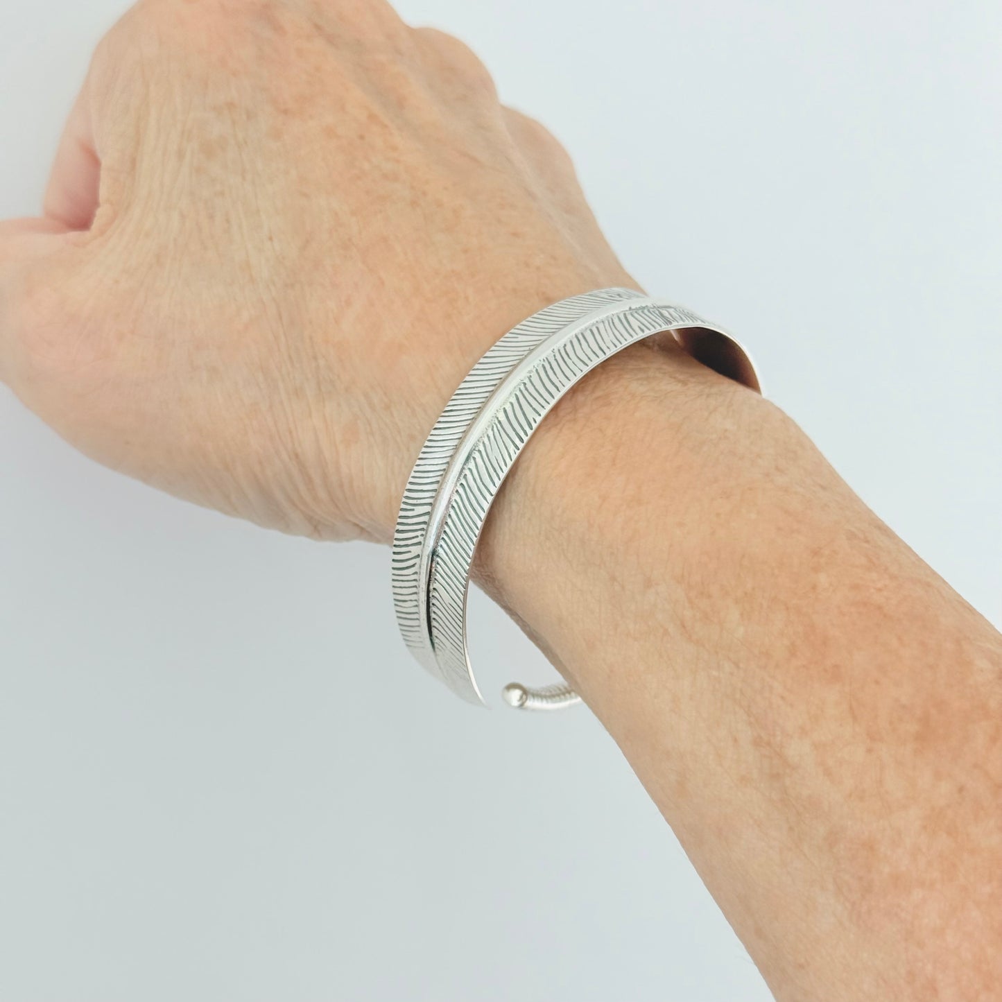 Sterling Silver Statement Feather Bangle, Spirit Bird Bangles, Wing Bracelet