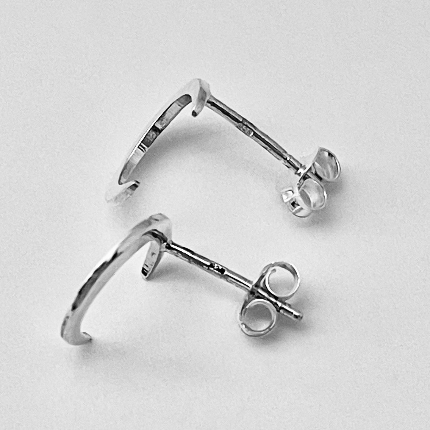 Sterling Silver Large Crescent Moon Earring, Celestial Earrings, Stud Silver Earring