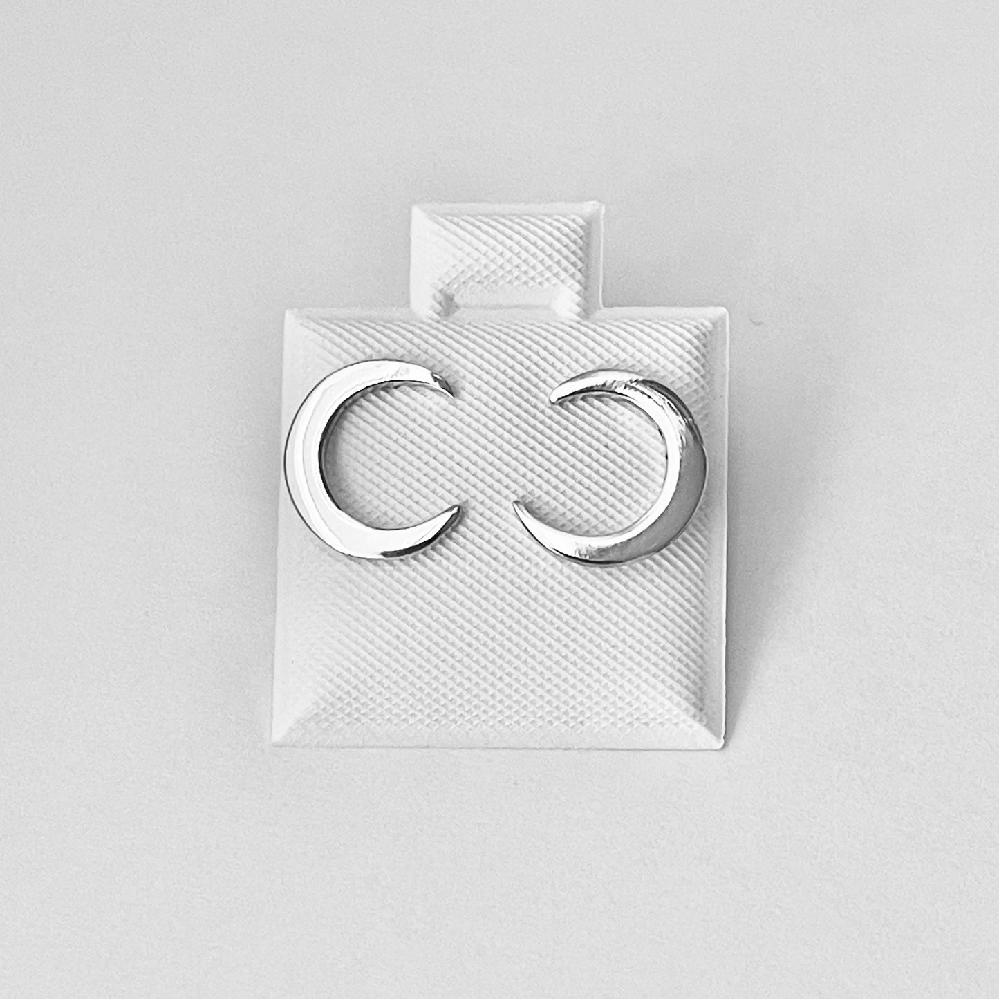Sterling Silver Large Crescent Moon Earring, Celestial Earrings, Stud Silver Earring