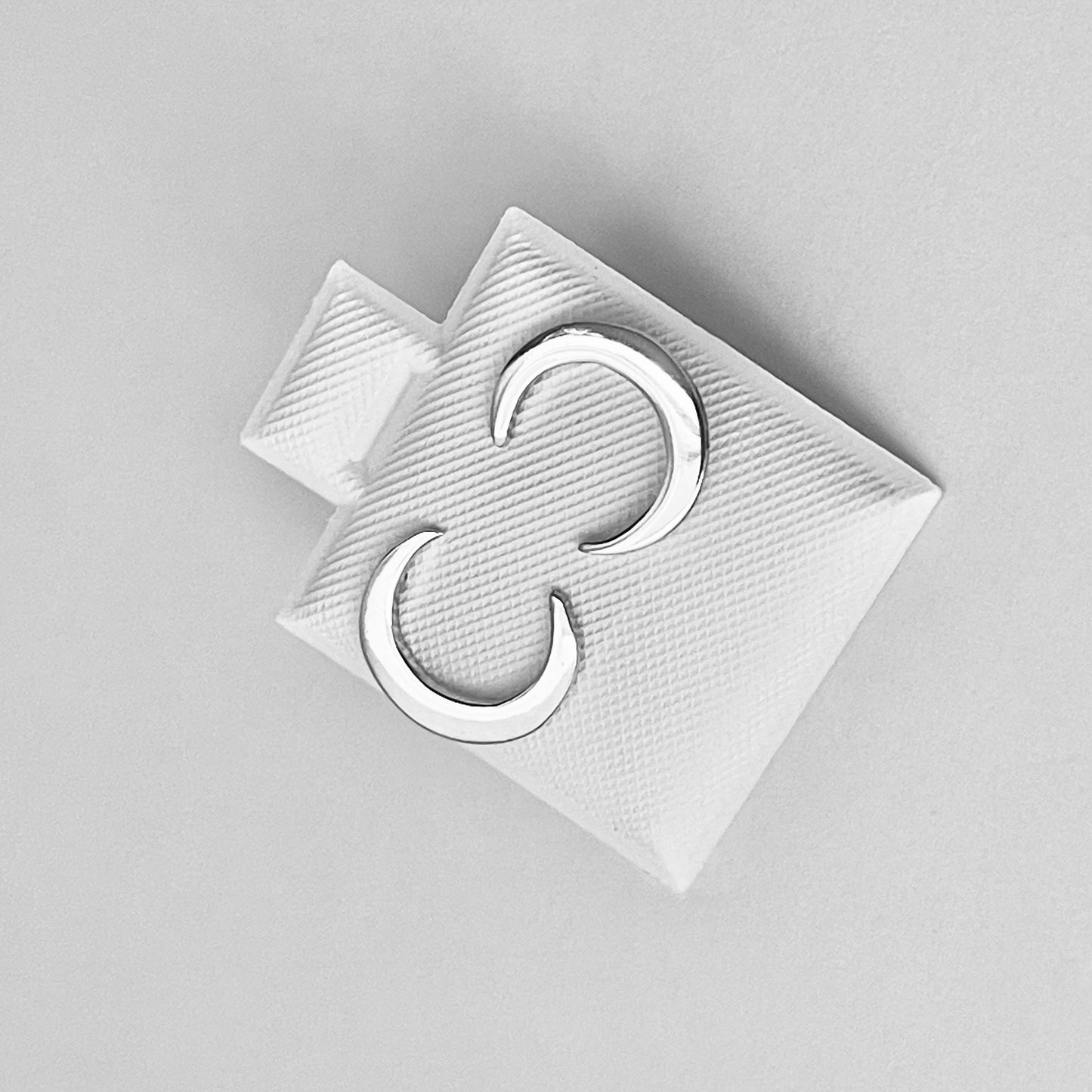 Sterling Silver Large Crescent Moon Earring, Celestial Earrings, Stud Silver Earring