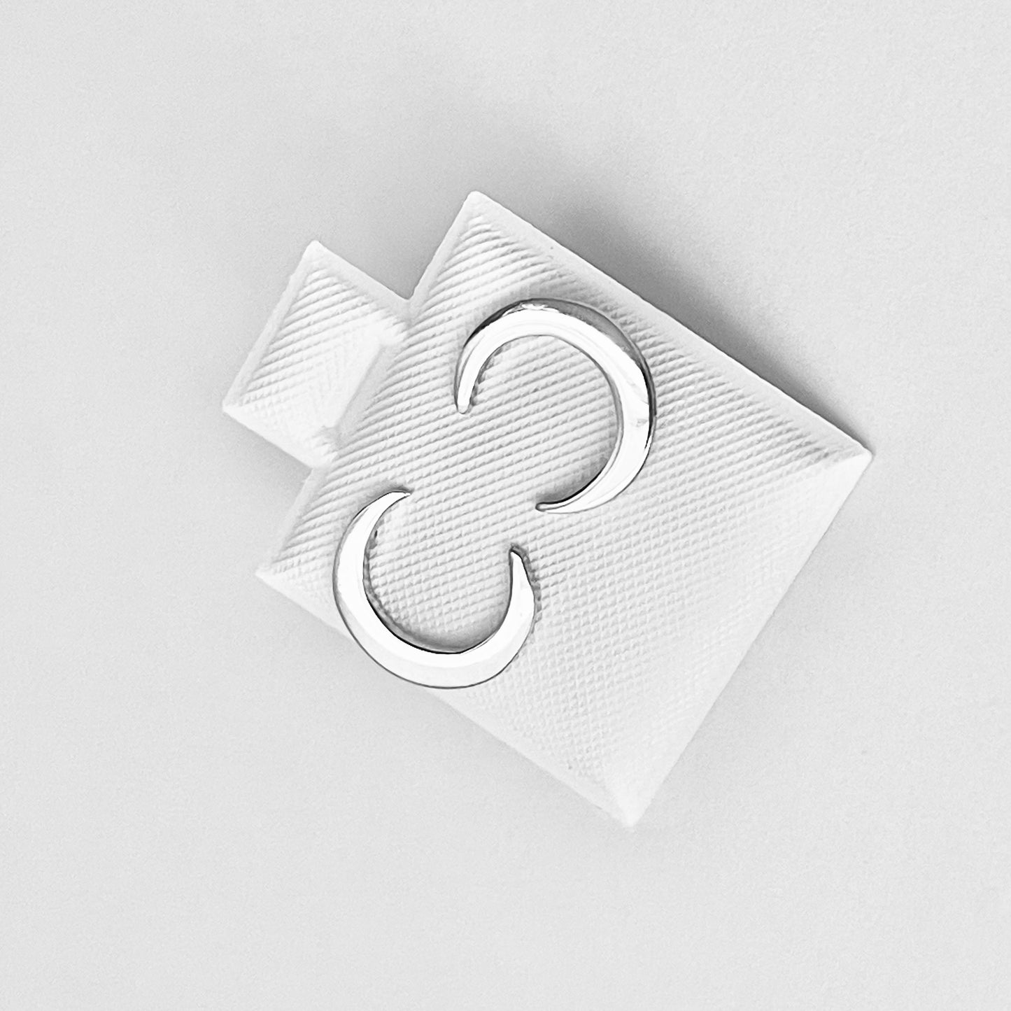 Sterling Silver Large Crescent Moon Earring, Celestial Stud Silver Earrings