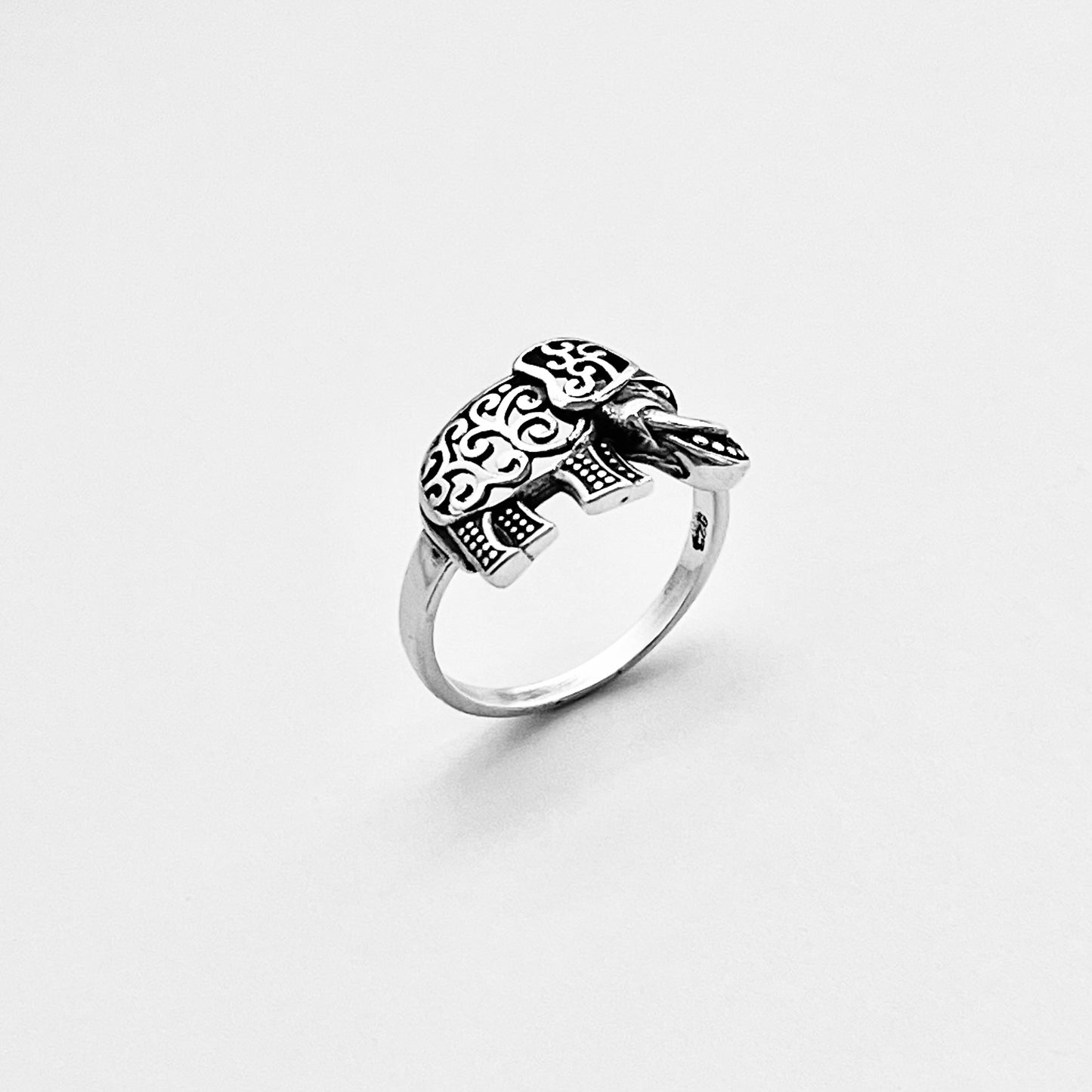 Sterling Silver Large Filigree Elephant Ring, Good Luck Ring, Animal Rings