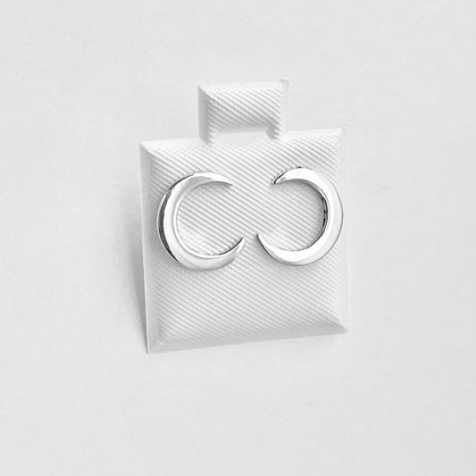 Sterling Silver Large Crescent Moon Earring, Celestial Stud Silver Earrings