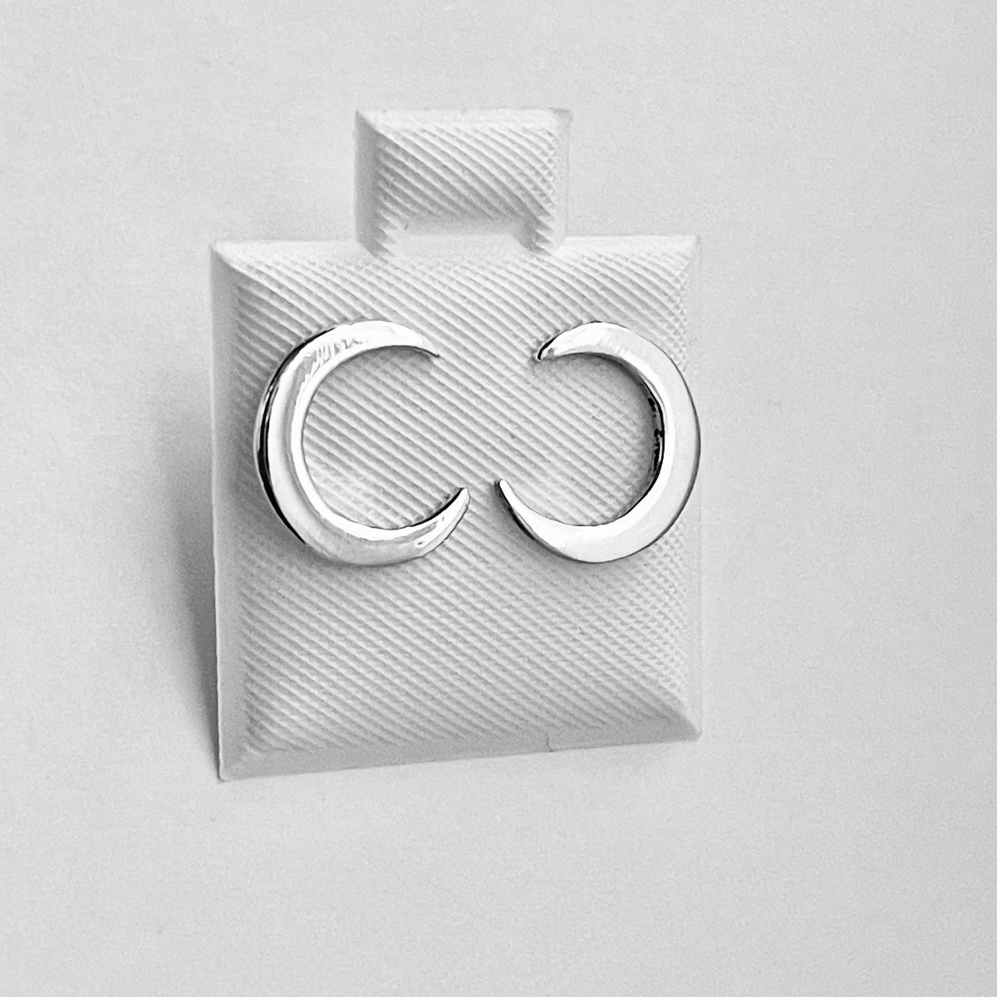 Sterling Silver Large Crescent Moon Earring, Celestial Earrings, Stud Silver Earring
