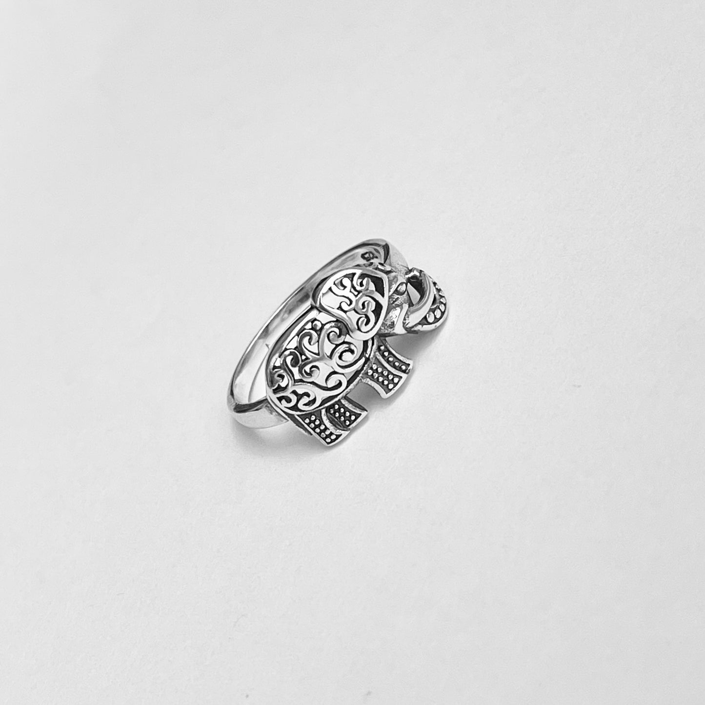 Sterling Silver Large Filigree Elephant Ring, Good Luck Ring, Animal Rings