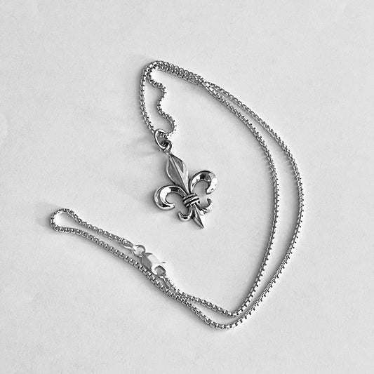 Sterling Silver Saints Necklace, Fleur De Lis Silver Necklaces