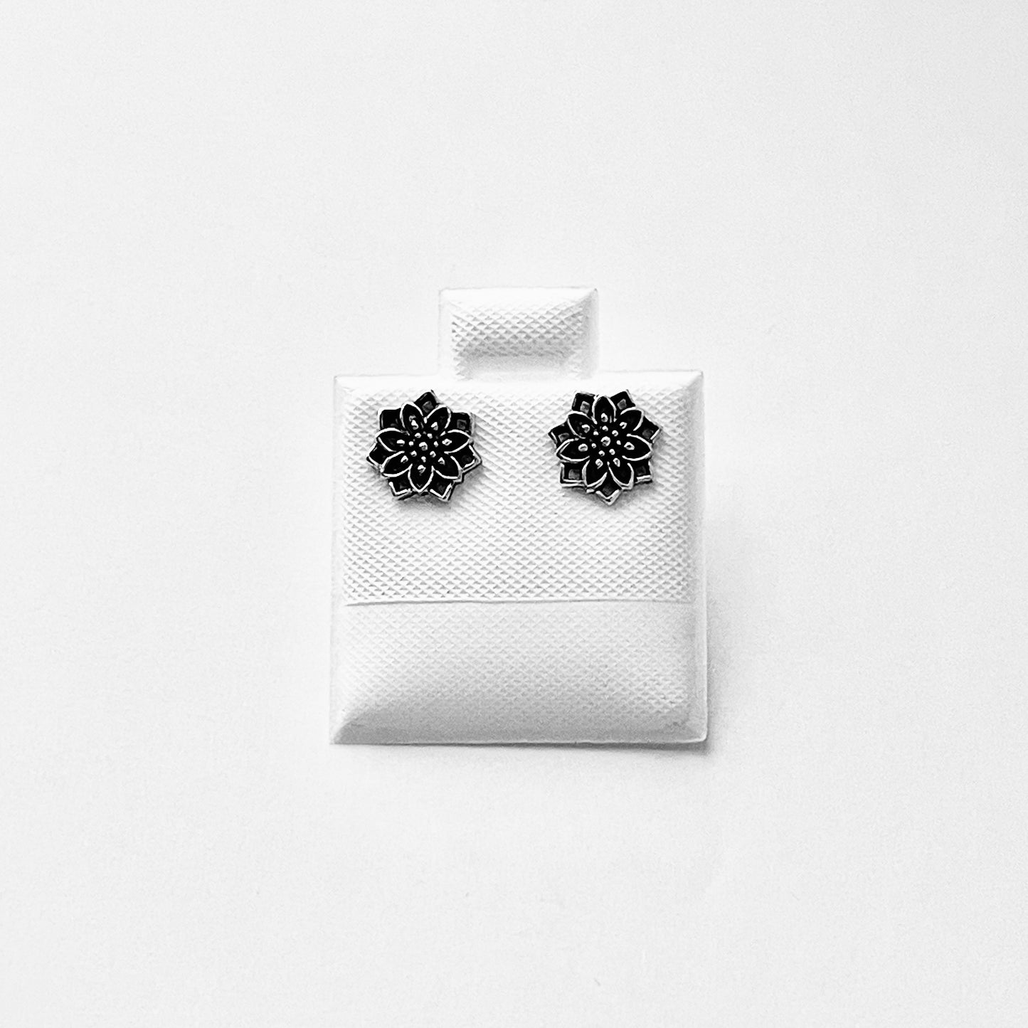 Sterling Silver Dainty Lotus Earrings, Mandala Stud Earring, Flower Jewelry