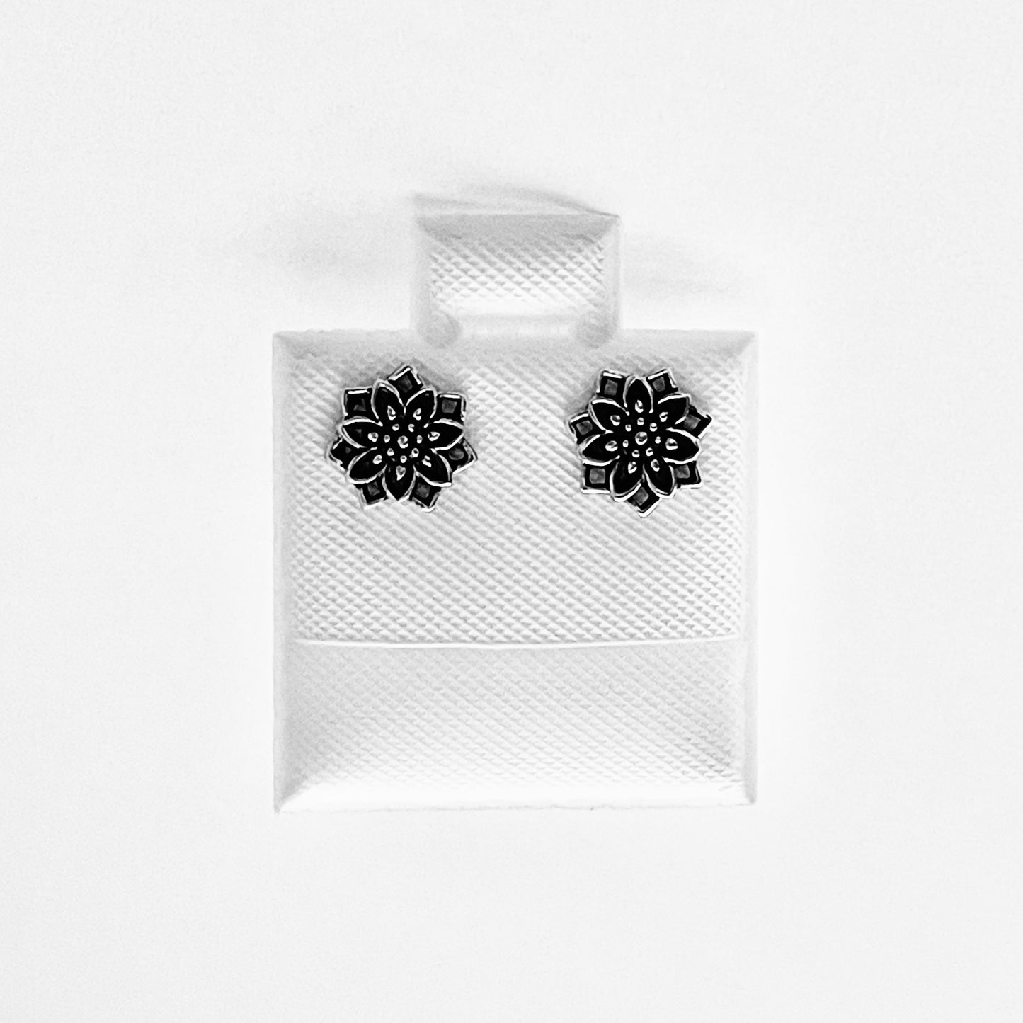 Sterling Silver Dainty Lotus Earrings, Mandala Stud Earring, Flower Jewelry