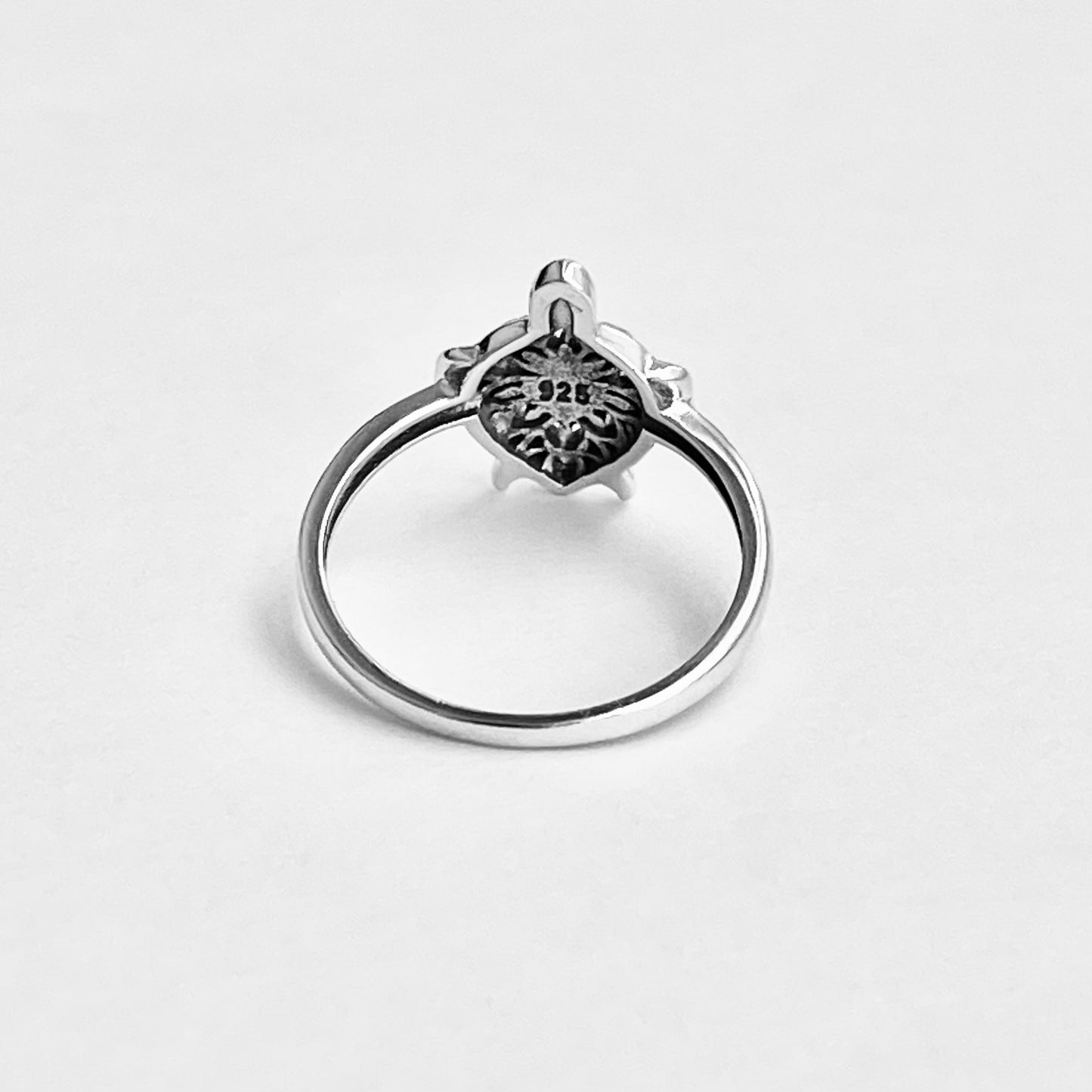 Sterling Silver Mandala Turtle Ring – Flower Sea Animal Ocean Silver Rings