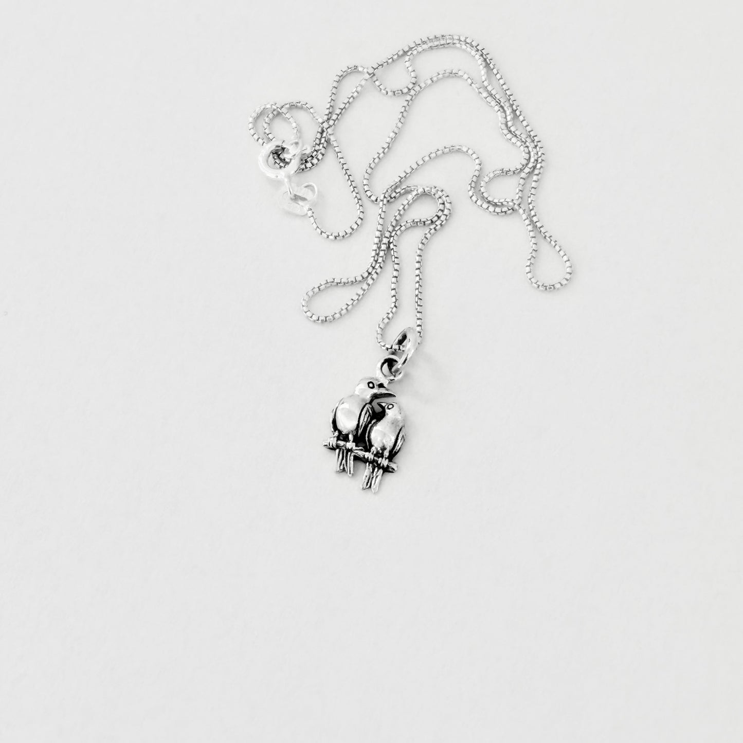 925 Sterling Silver Love Birds Necklace | Couples & Animal Pendant Jewelry