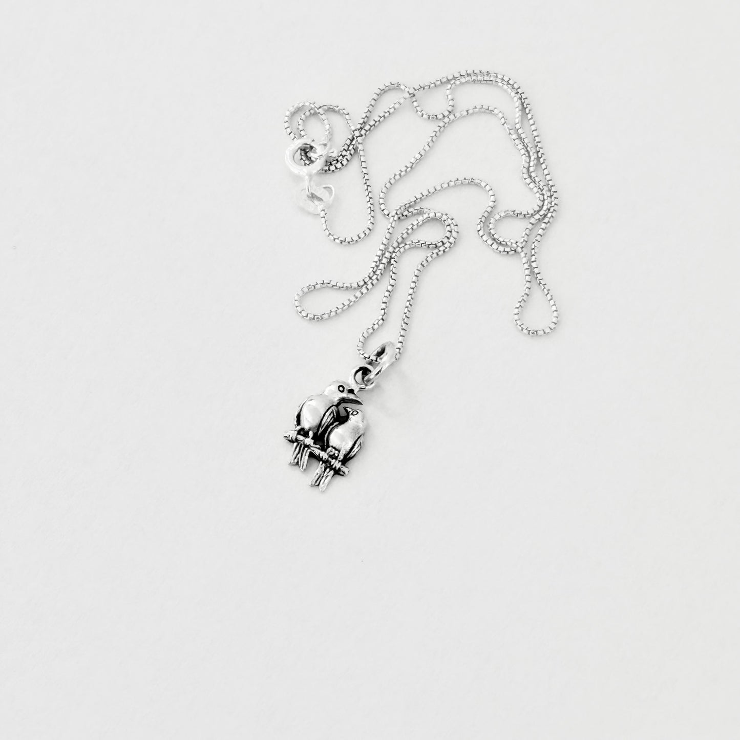 925 Sterling Silver Love Birds Necklace | Couples & Animal Pendant Jewelry