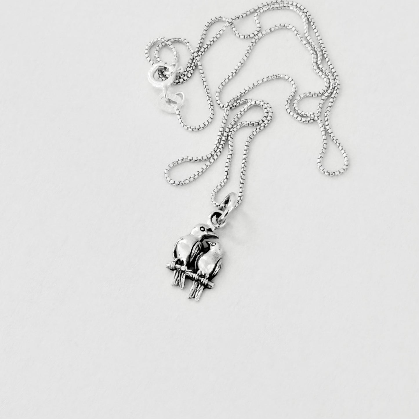 925 Sterling Silver Love Birds Necklace | Couples & Animal Pendant Jewelry