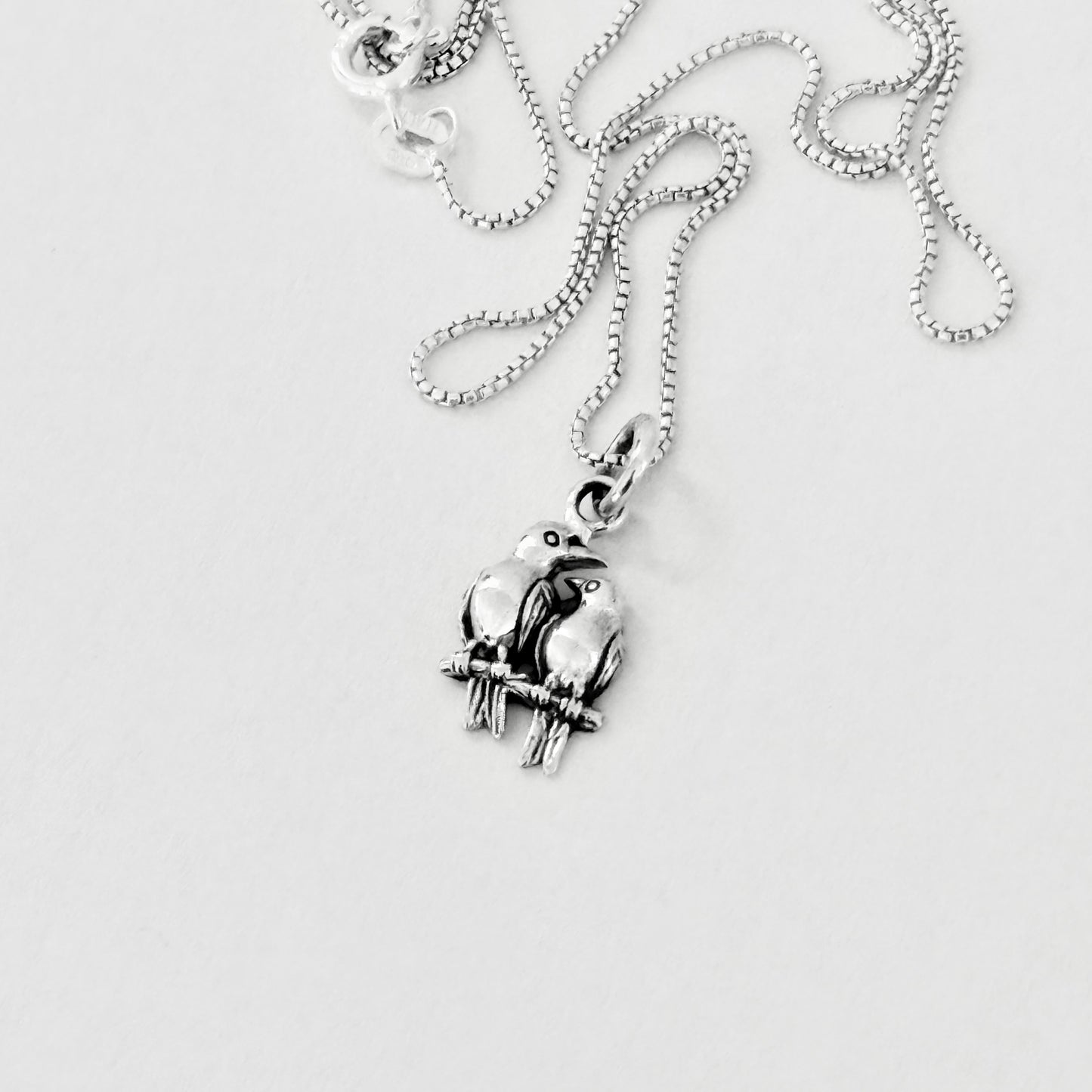 925 Sterling Silver Love Birds Necklace | Couples & Animal Pendant Jewelry