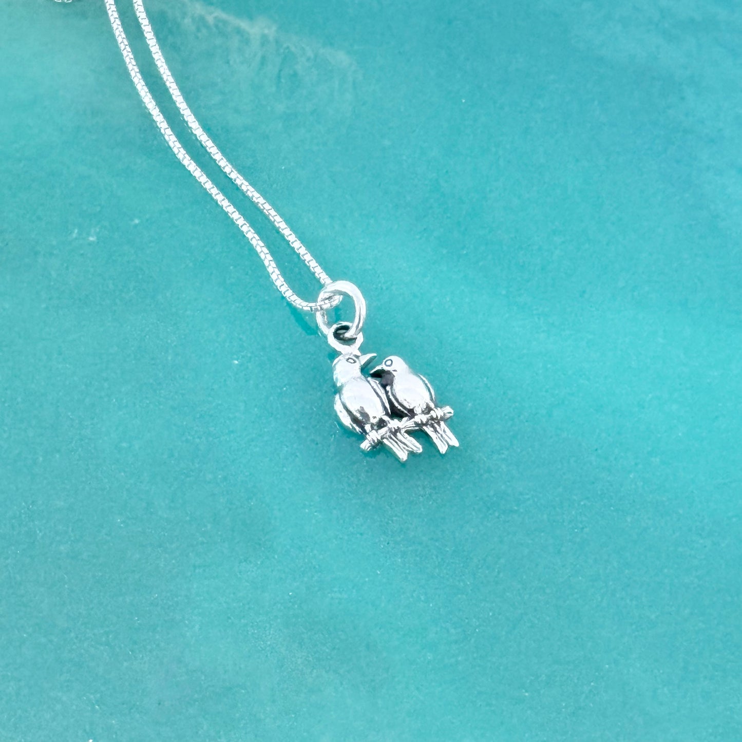 925 Sterling Silver Love Birds Necklace | Couples & Animal Pendant Jewelry