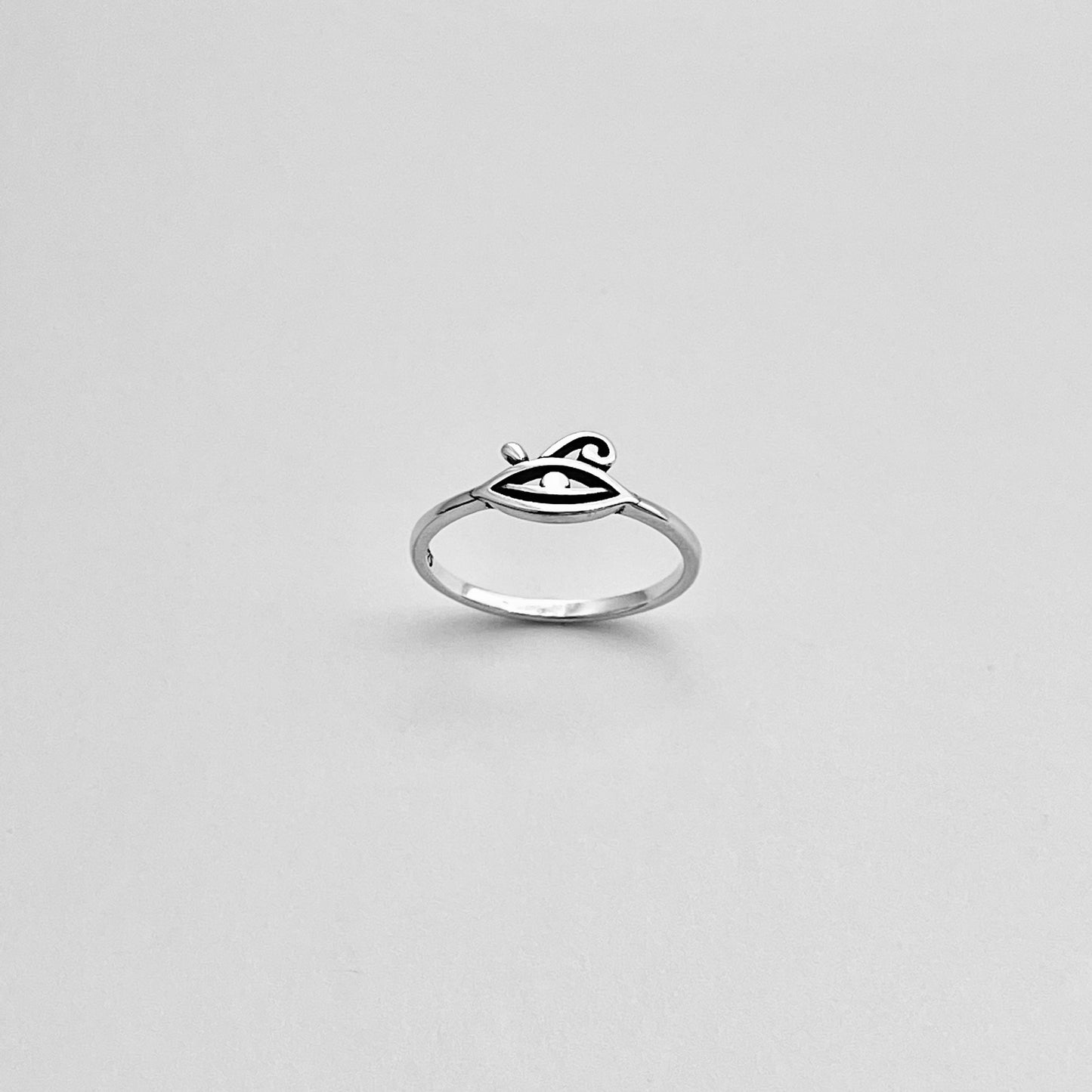 Sterling Silver Mini Ra Eye Ring, Eye of Horus Ring, Protection Silver Rings