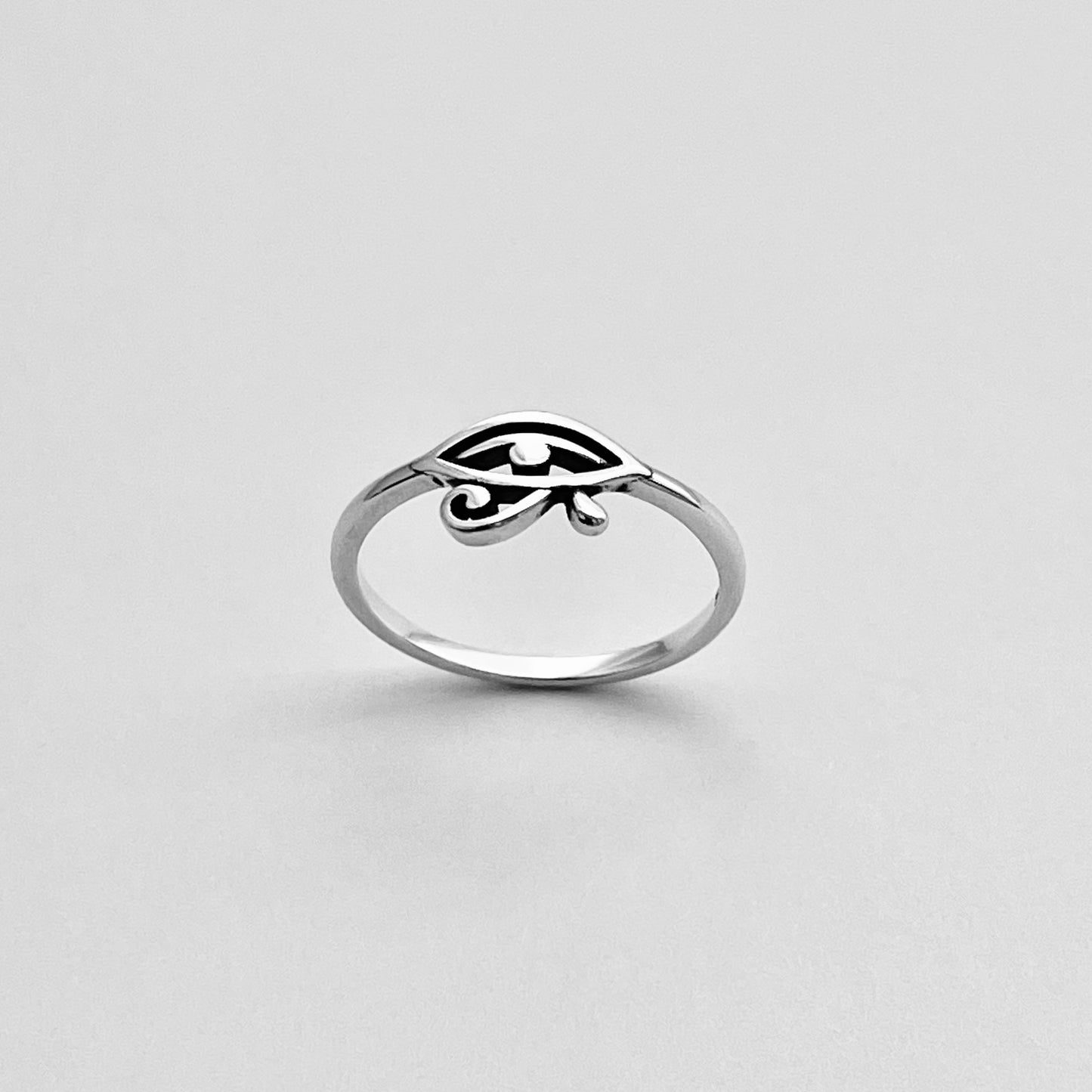 Sterling Silver Mini Ra Eye Ring, Eye of Horus Ring, Protection Silver Rings