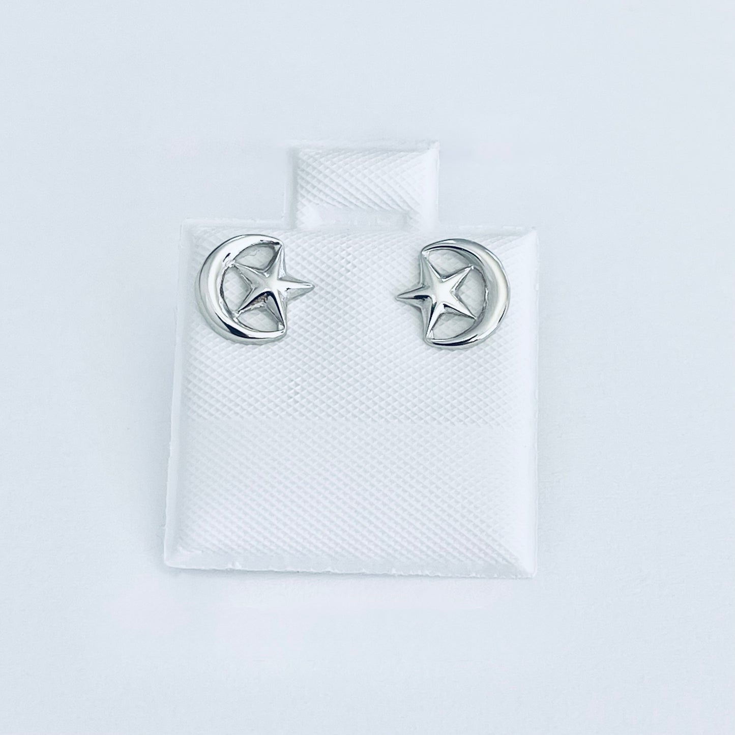 Sterling Silver Moon and Star Earring, Dainty Celestial Silver earring