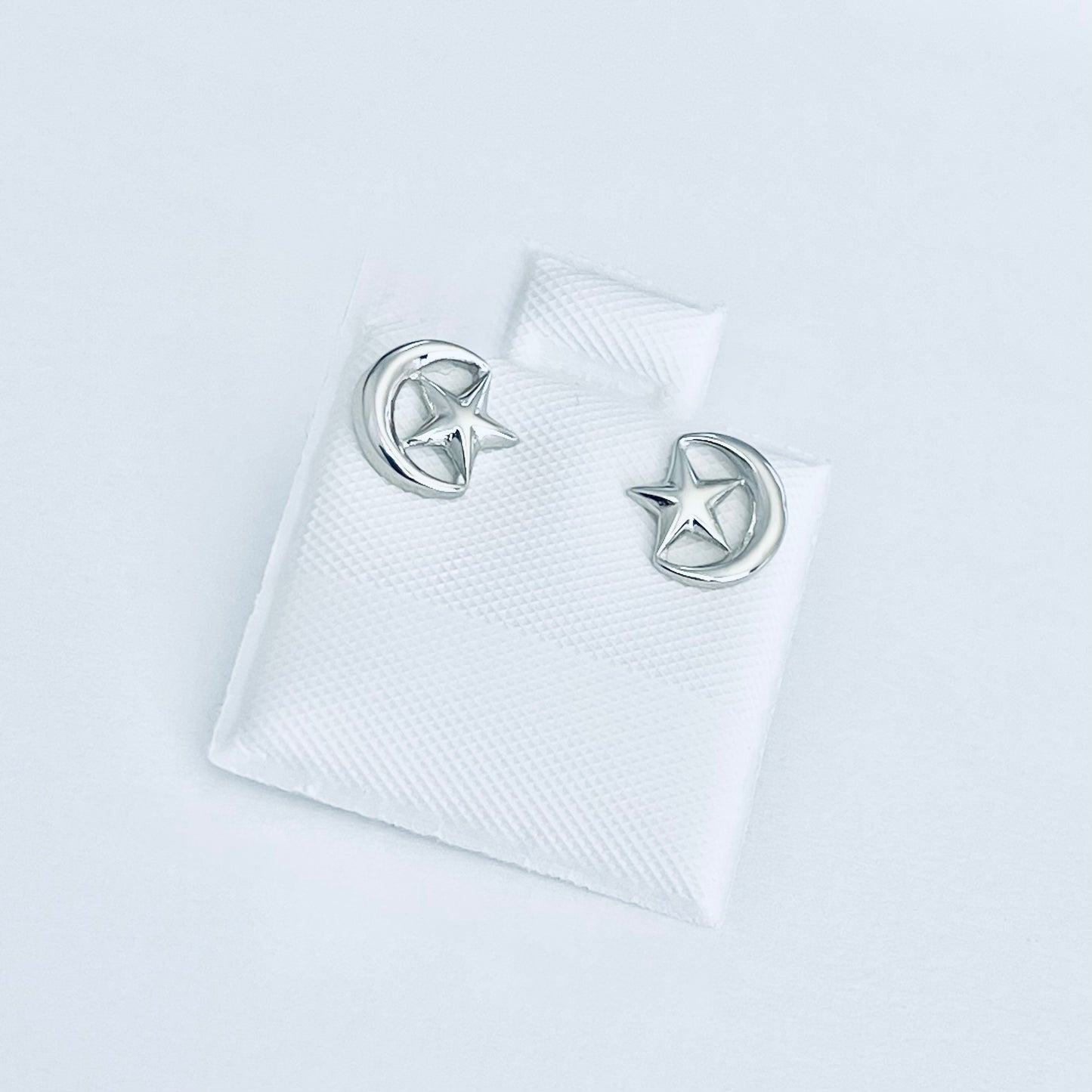 Sterling Silver Moon and Star Earring, Dainty Celestial Silver earring