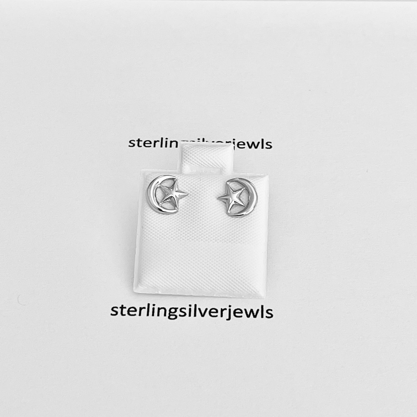 Sterling Silver Moon and Star Earring, Celestial Silver earring