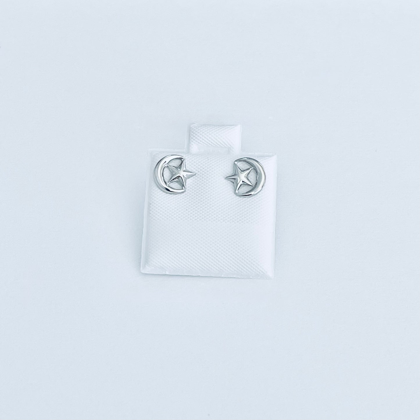 Sterling Silver Moon and Star Earring, Dainty Celestial Silver earring