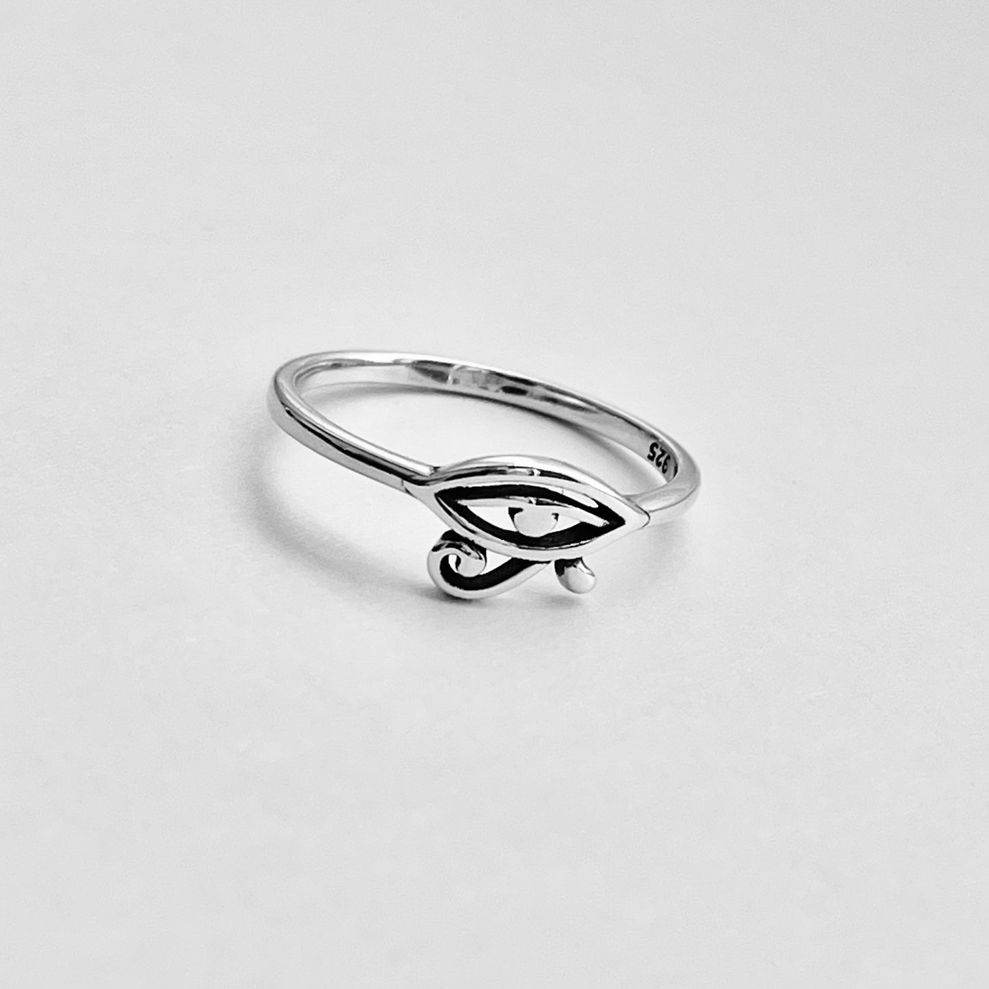 Sterling Silver Mini Ra Eye Ring, Eye of Horus Ring, Protection Silver Rings