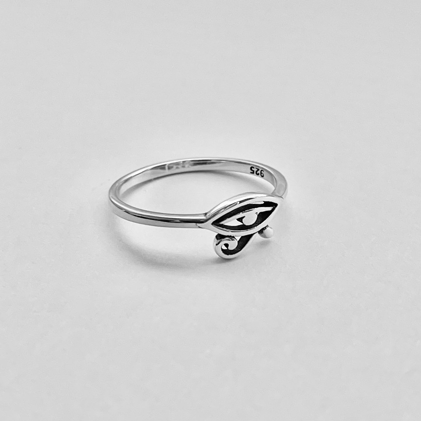 Sterling Silver Mini Ra Eye Ring, Eye of Horus Ring, Protection Silver Rings