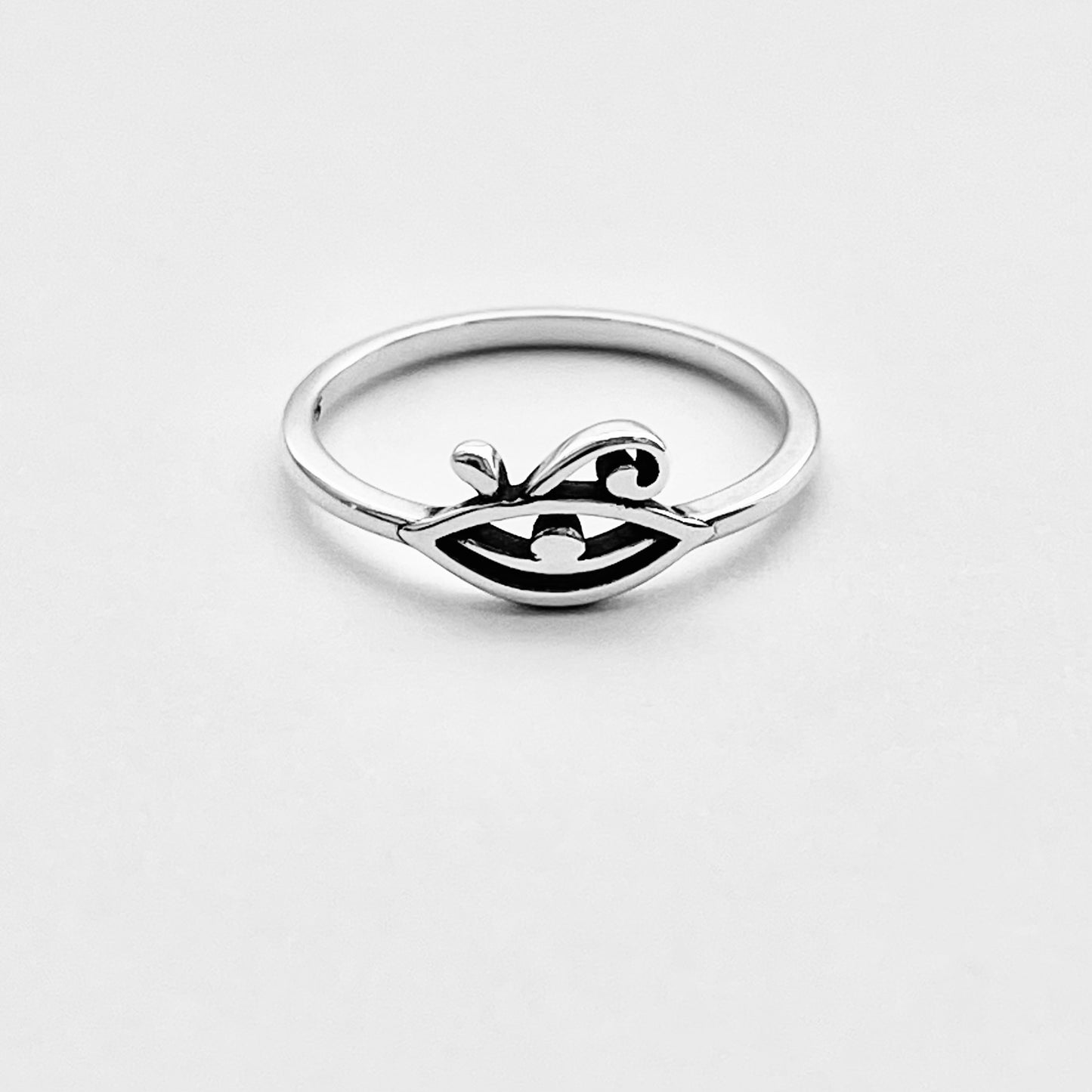 Sterling Silver Mini Dainty Ra Eye Ring | Eye of Horus Protection Rings