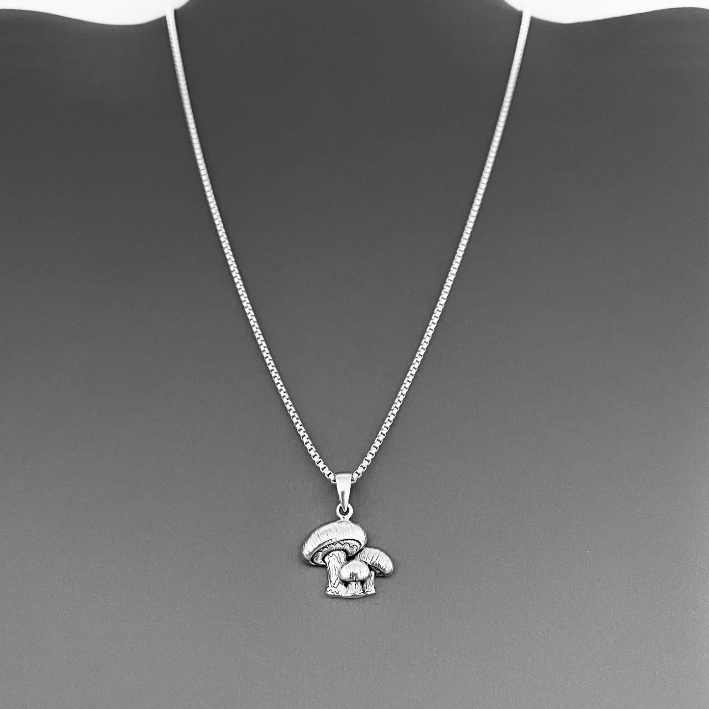 925 Sterling Silver Family of Three Mushroom Necklace | Plant & Fungus Inspired Jewelry