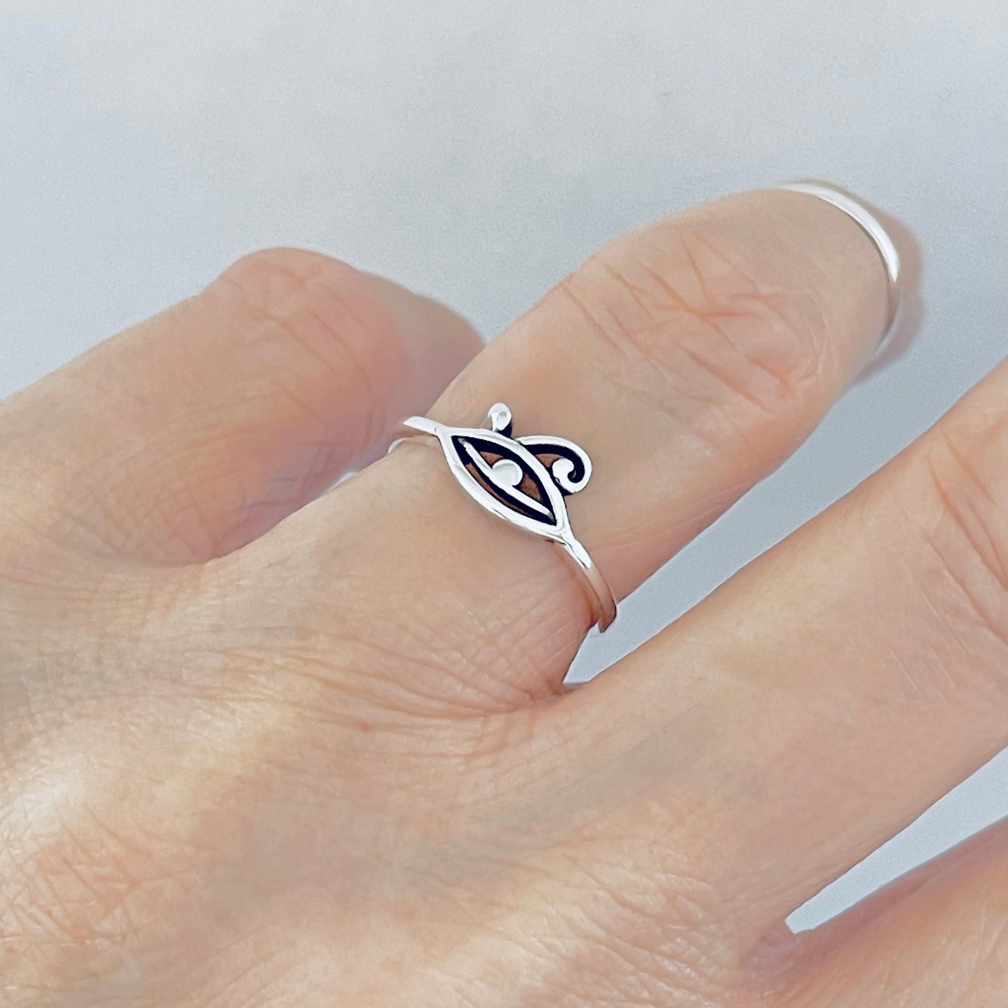 Sterling Silver Mini Dainty Ra Eye Ring | Eye of Horus Protection Rings