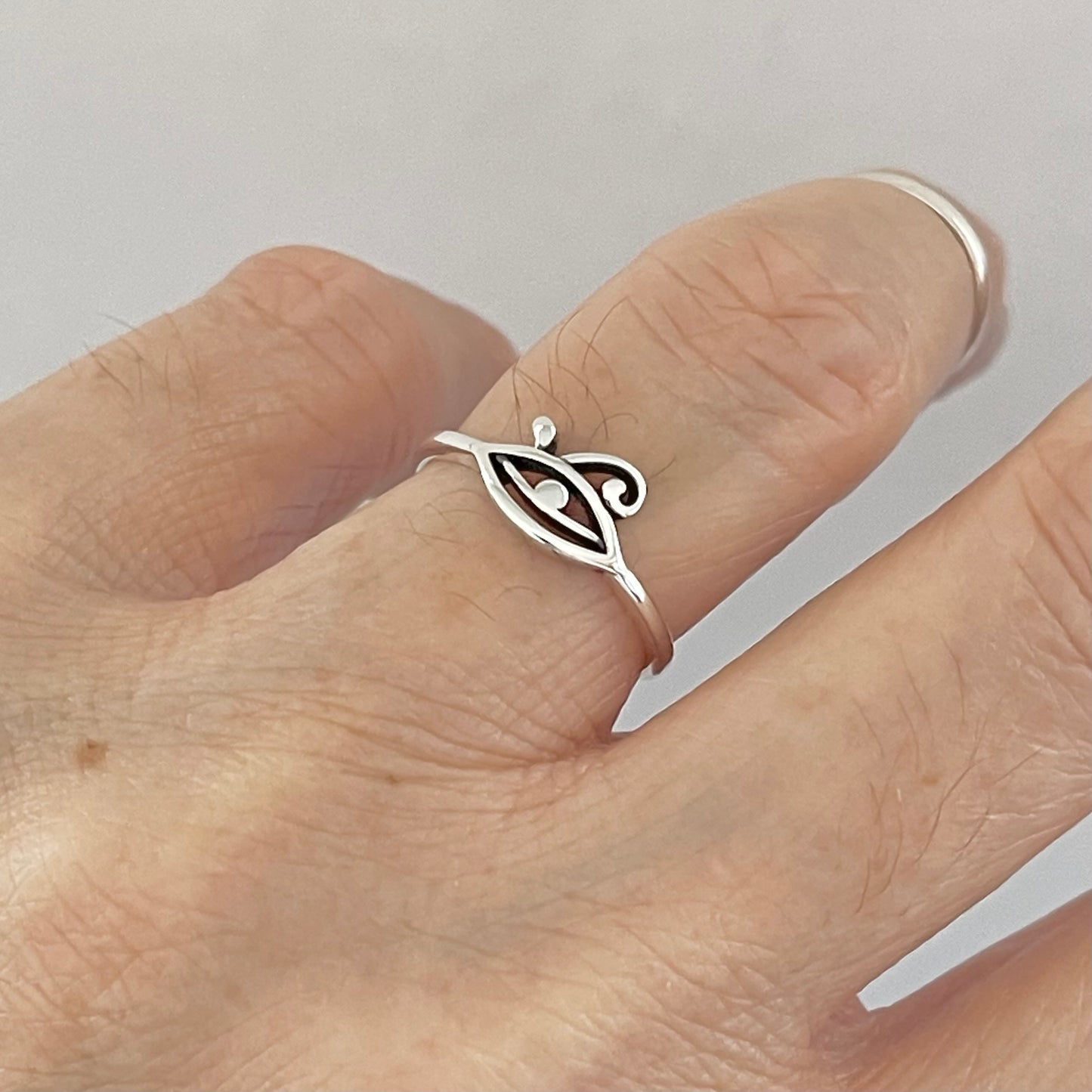 Sterling Silver Mini Ra Eye Ring, Eye of Horus Ring, Protection Silver Rings