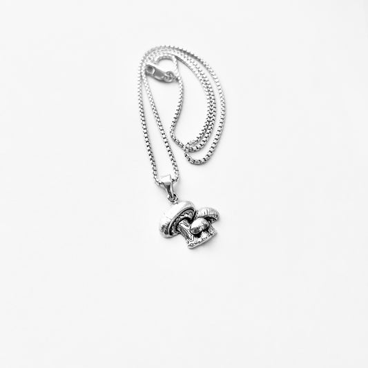 925 Sterling Silver Family of Three Mushroom Necklace | Plant & Fungus Inspired Jewelry