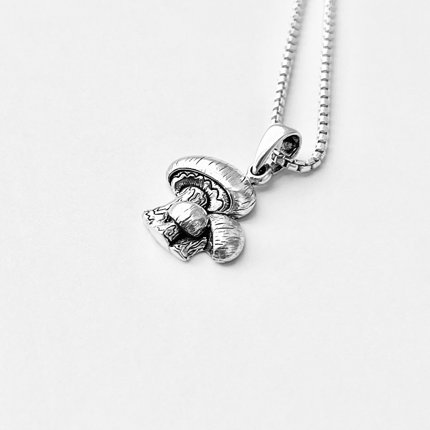 925 Sterling Silver Family of Three Mushroom Necklace | Plant & Fungus Inspired Jewelry