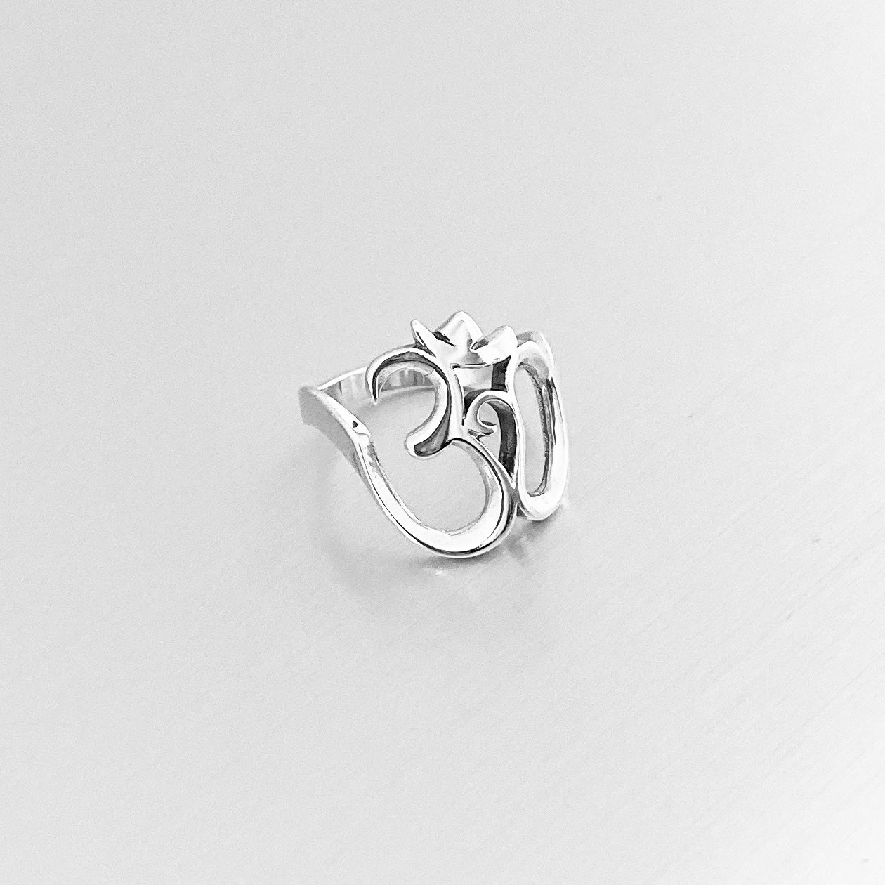 Sterling Silver Large OM Ring, Yoga Ring, Silver Rings