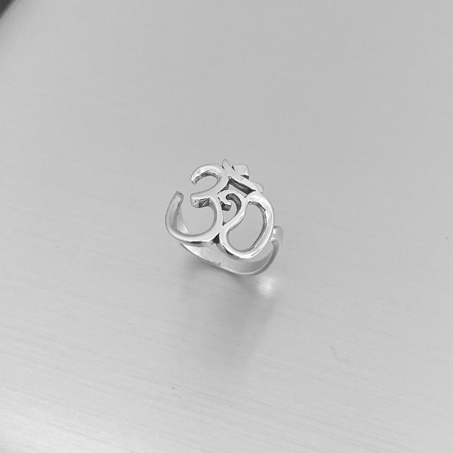 Sterling Silver Large OM Ring, Yoga Ring, Silver Rings