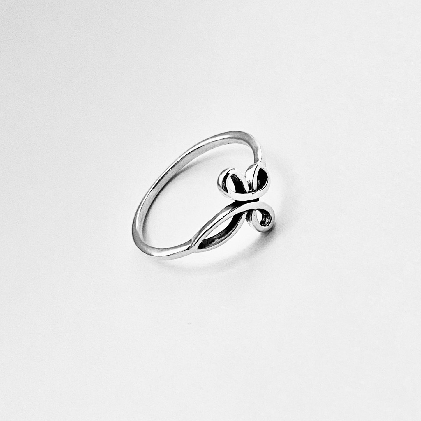 925 Sterling Silver Sideway Intertwined Cross Ring | Dainty Celtic Loops Religious Faith Jewelry