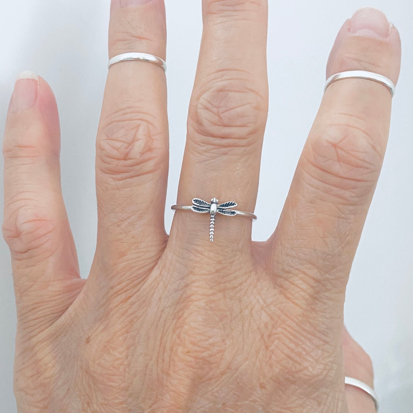 Sterling Silver Dainty Little Delicate Dragonfly Ring, Spirit Bugs, Silver Rings, Insect Bug
