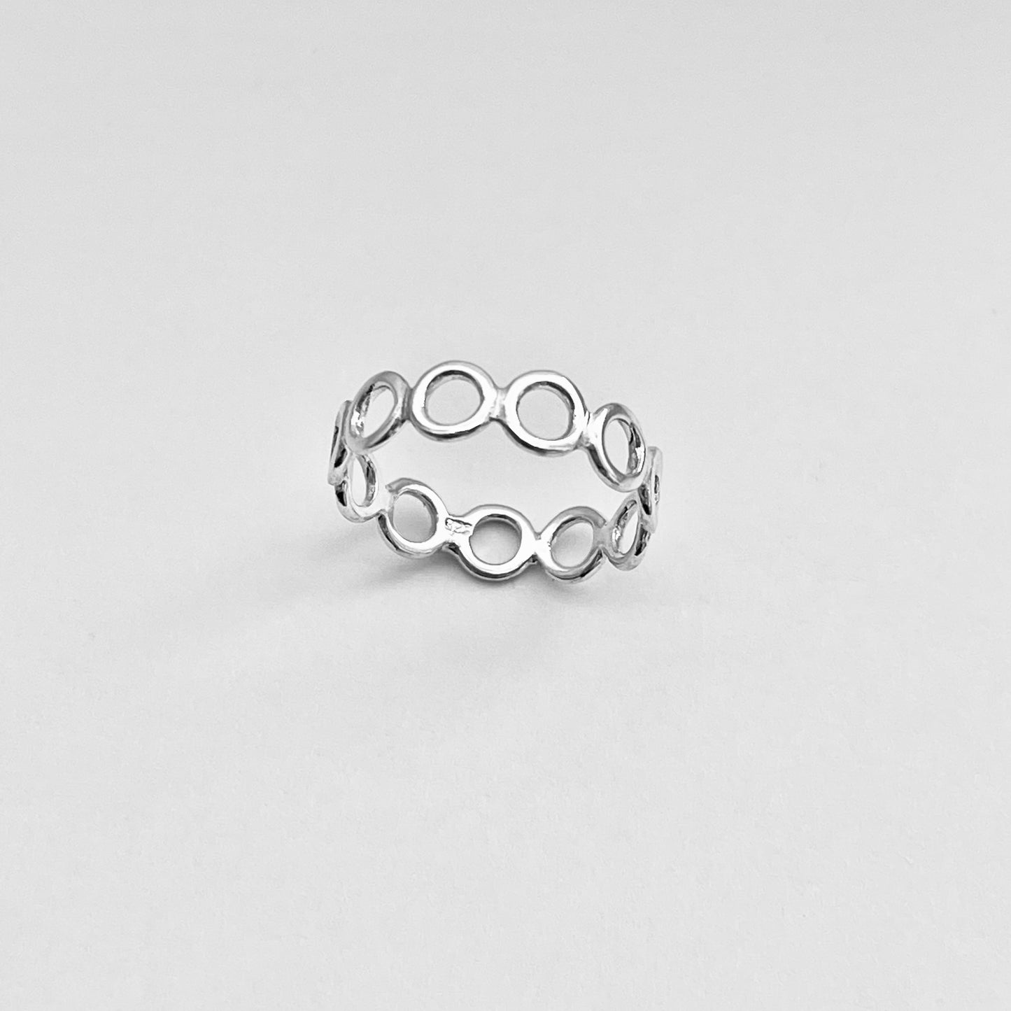 Sterling Silver Thin Small Eternity Open Circle Band, Halo Ring, Silver Rings