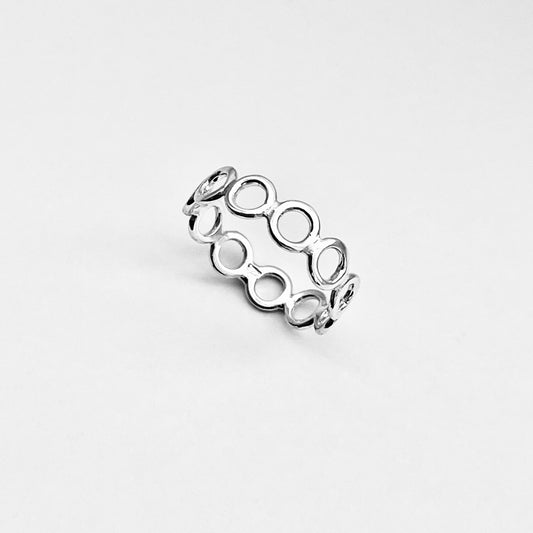 Sterling Silver Thin Small Eternity Open Circle Band, Halo Rings, Round Circles