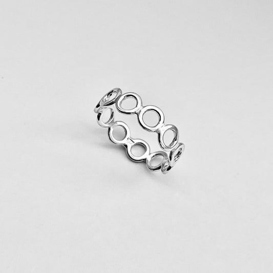 Sterling Silver Thin Small Eternity Open Circle Band, Halo Ring, Silver Rings