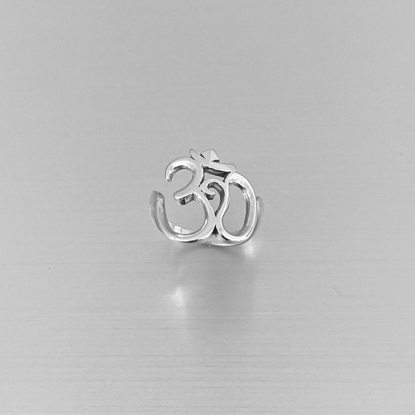 Sterling Silver Large OM Ring, Yoga Ring, Silver Rings