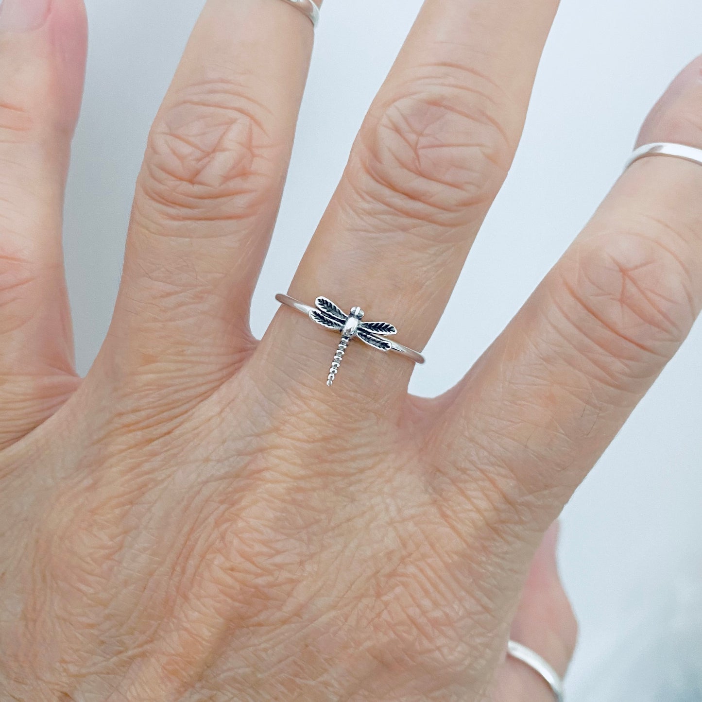 Sterling Silver Dainty Little Delicate Dragonfly Ring, Spirit Bugs, Silver Rings, Insect Bug
