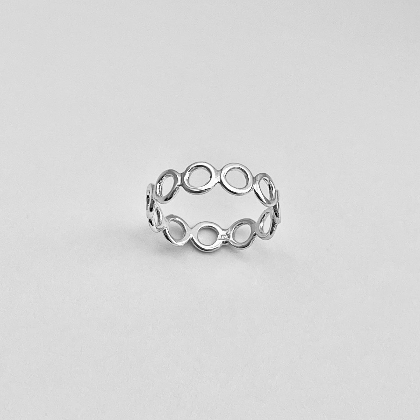 Sterling Silver Thin Small Eternity Open Circle Band, Halo Ring, Silver Rings