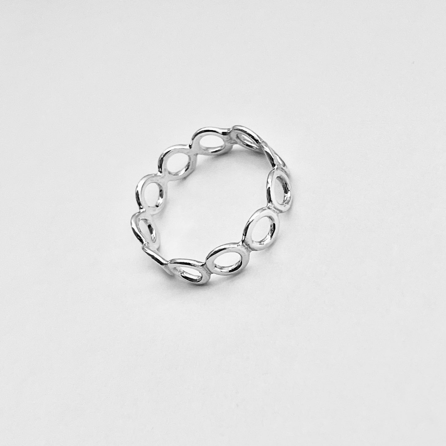 Sterling Silver Thin Small Eternity Open Circle Band, Halo Ring, Silver Rings