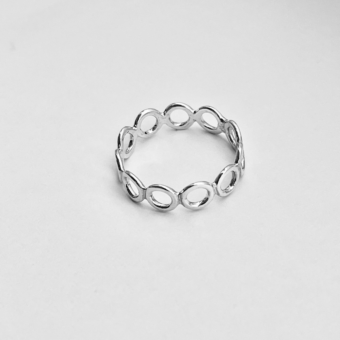 Sterling Silver Thin Small Eternity Open Circle Band, Halo Ring, Silver Rings