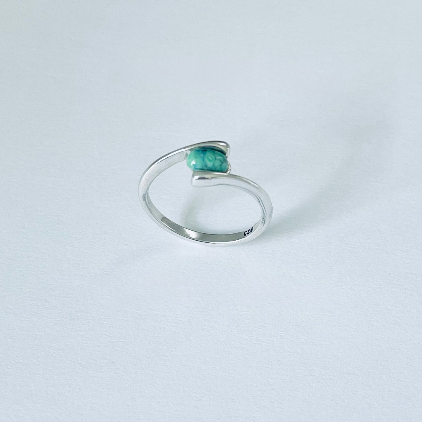 925 Sterling Silver Solitaire Small Oval Genuine Turquoise Ring | Dainty Stone Silver Rings