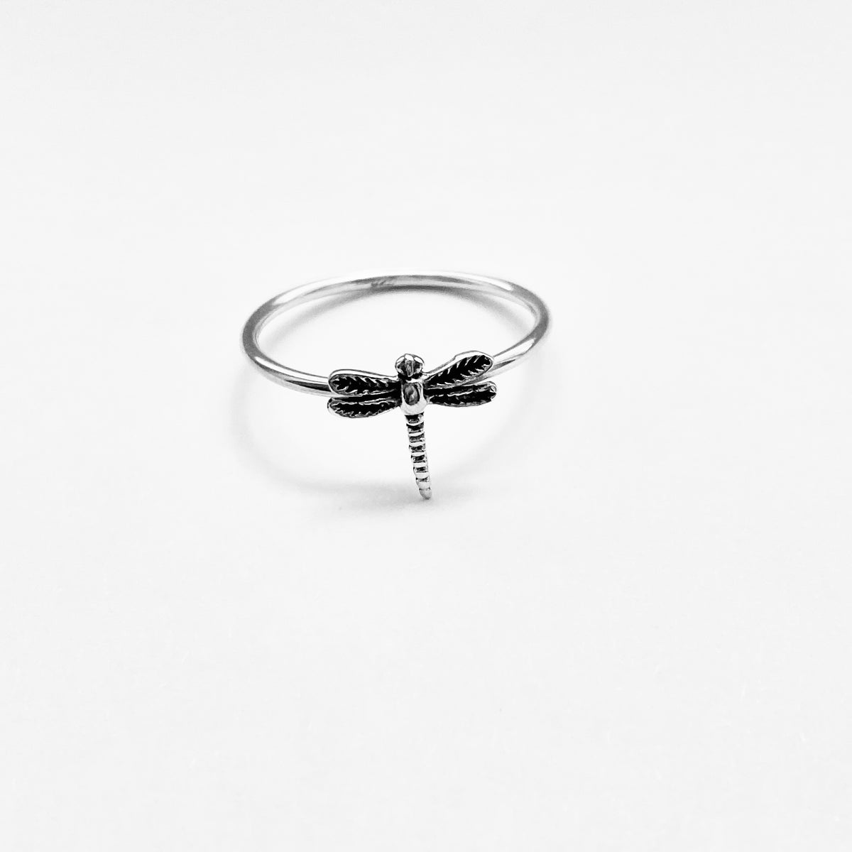 925 Sterling Silver Delicate Small Dragonfly Ring | Dainty Spirit Bug Rings
