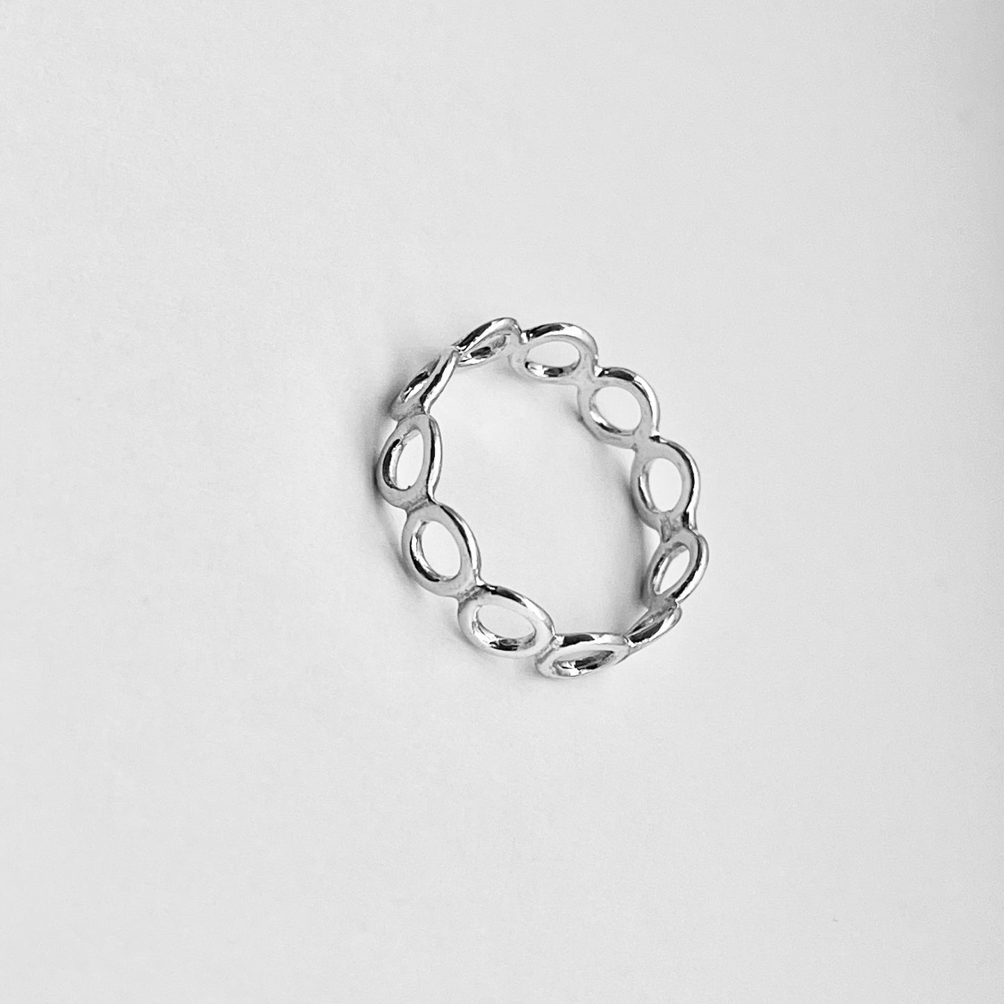 Sterling Silver Thin Small Eternity Open Circle Band, Halo Ring, Silver Rings