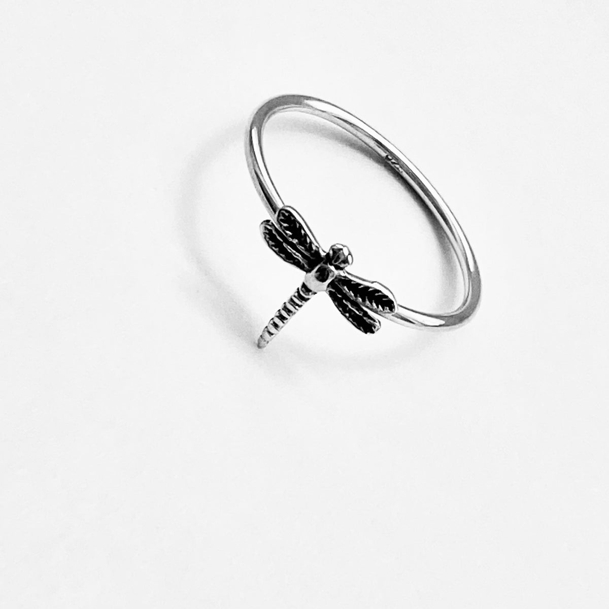 925 Sterling Silver Delicate Small Dragonfly Ring | Dainty Spirit Bug Rings