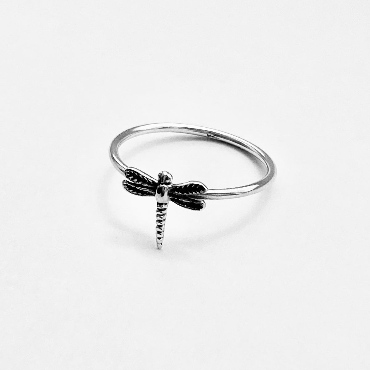 925 Sterling Silver Delicate Small Dragonfly Ring | Dainty Spirit Bug Rings
