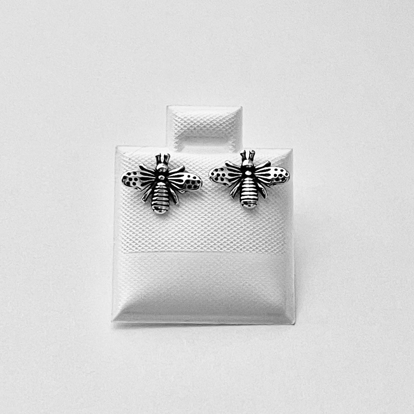 Sterling Silver Bumblebee Stud Earring, Bug Silver Earrings, Bee Earring